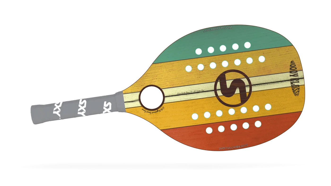 The Woody Classic Pro II beach tennis paddle